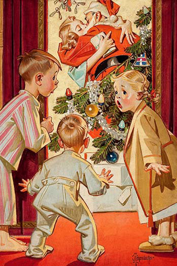 « what is nofaising to maman ? » par joseph christian leyendecker, reproduction d’art, H 42 po x l 28 po x P 1,5 po