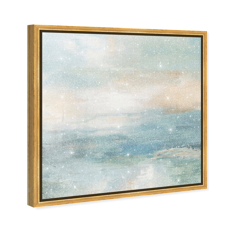 Turquoise Echoes II Canvas Abstract Print by Oliver Gal, Black Frame, 12 x 12, 41"H x 41"W, Gold Frame