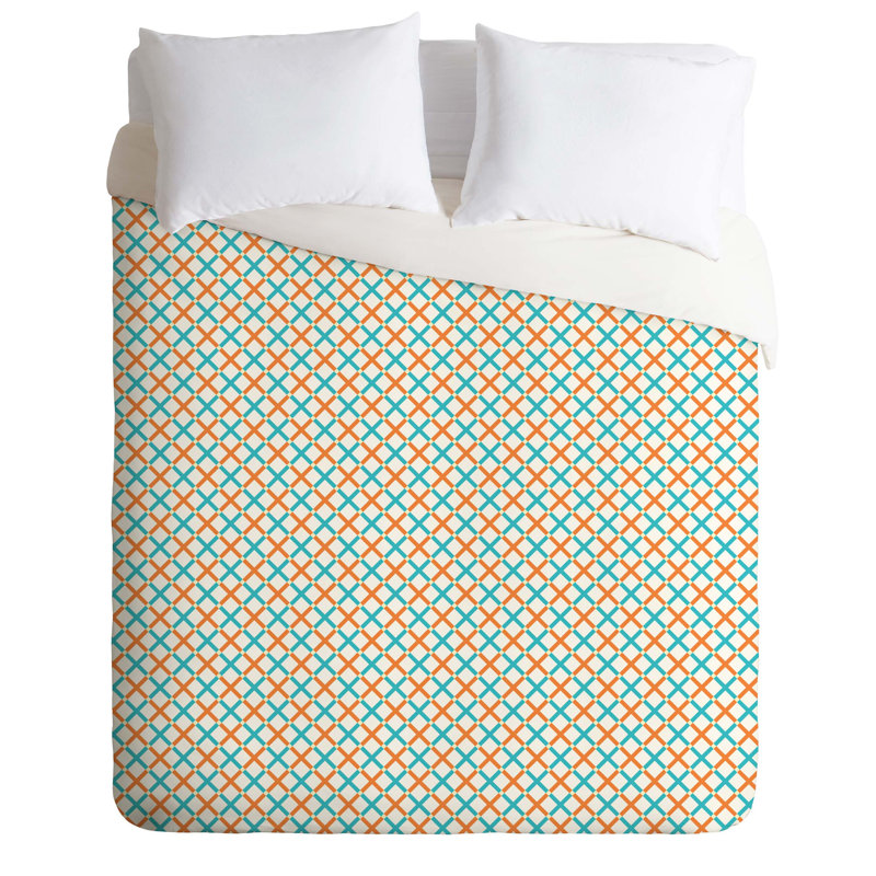 Ensemble de housse de couette x check, Housse de couette simple / simple TG et 1 taie dé