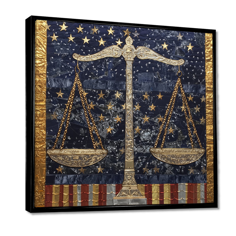 Constitutional convention of balance of liberty in usa II - États-Unis patriotiste grand art mural, Noir, H 16 po x l 16 po