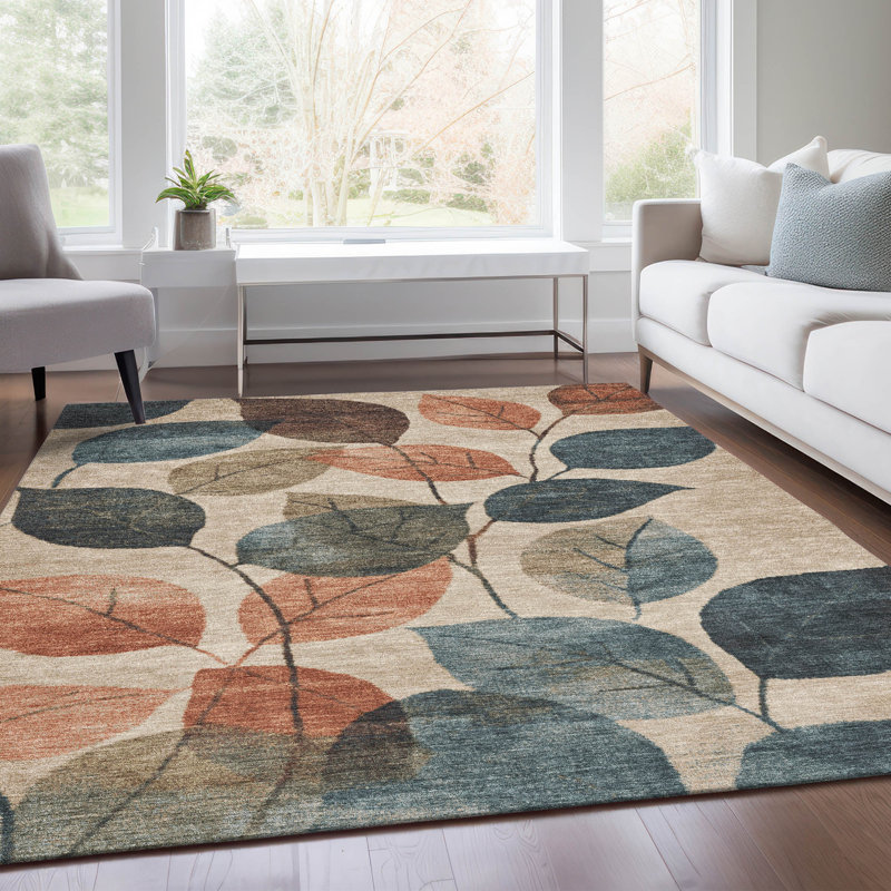 Tapis beige d'intérieur / extérieur lavable à la machine, Rectangle 5 pi x 7 pi 6 po