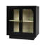 Armoire de rangement avec porte en acrylique pour le ménage - Panneau de particules noir résistant aux rayures et à l'eau Tablette réglable en stratifié antidérapant-1445898674-1445898679