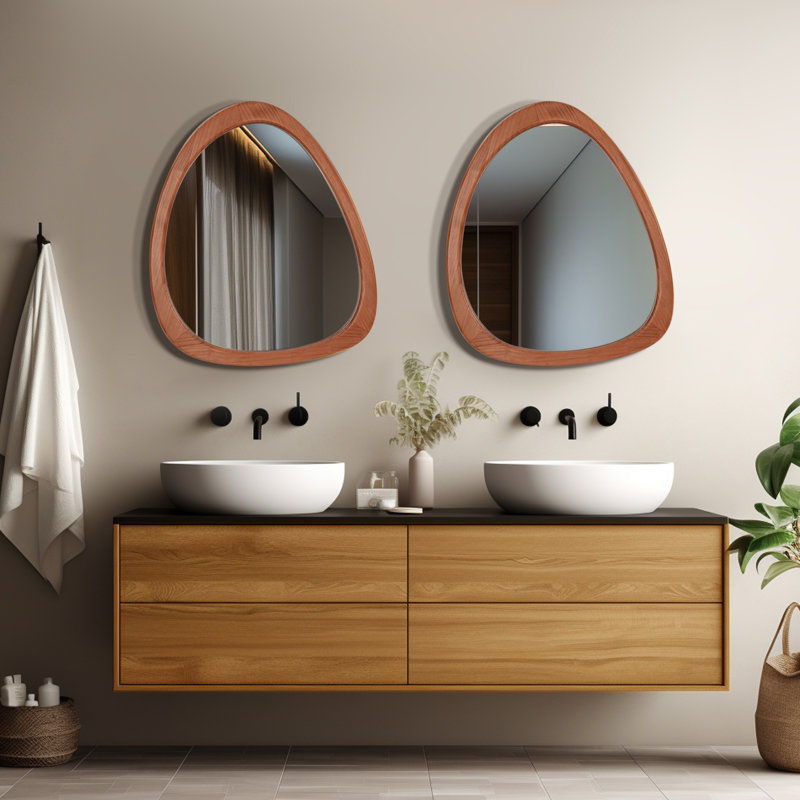 Natural Pine Asymmetrical Wall Mirror