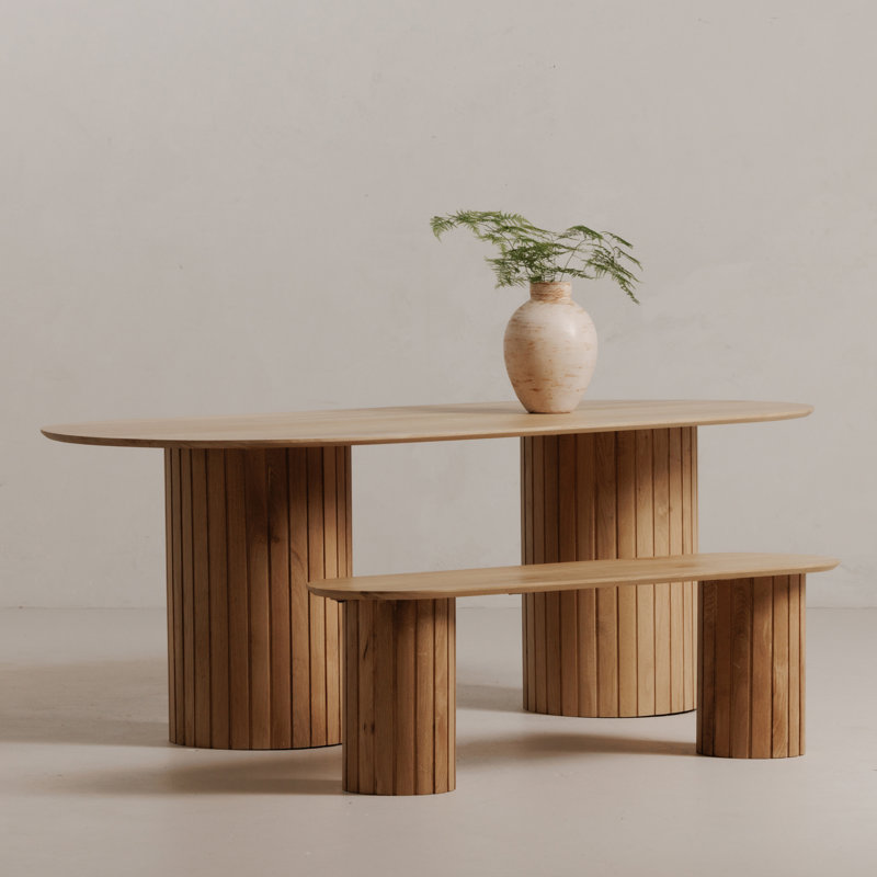 Povera Solid Wood Bench, Natural