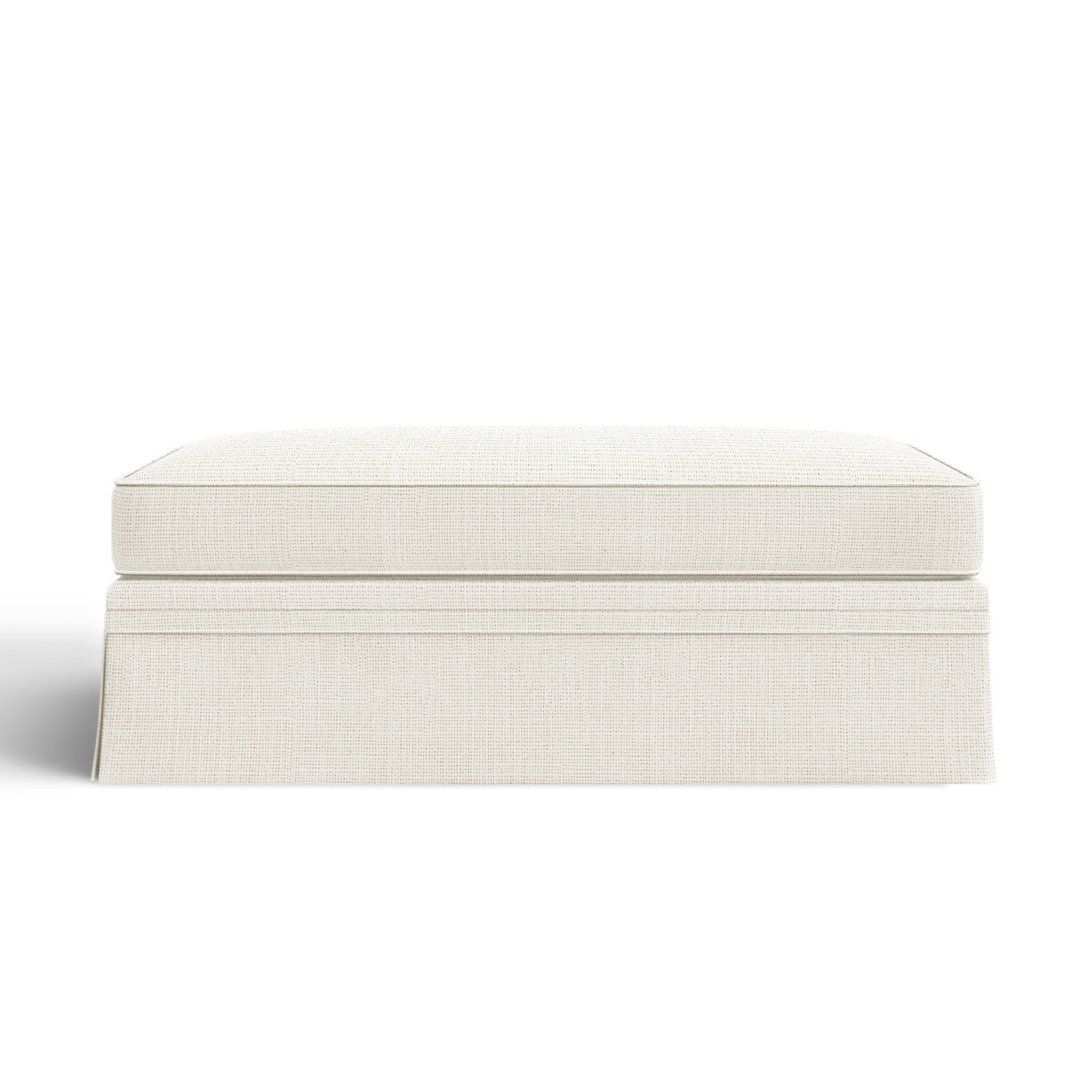 Shelby 47" Ottoman, Conversation Pearl Basketweave