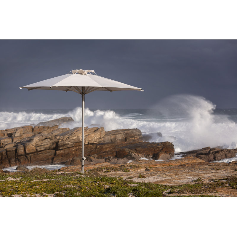 Storm 11.5' Round Umbrella, Natural, Paver Frame