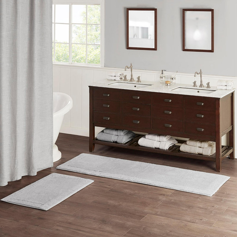 Tapis de bain réversible 100% coton touffeté 3000 g / m², Simple - L 72 po x l 24 po