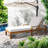 Modern Coastal Acacia Wood Patio Chaise Lounge Chair, Adjustable Outdoor Recliner Daybed With Movable Cushions-2046624781