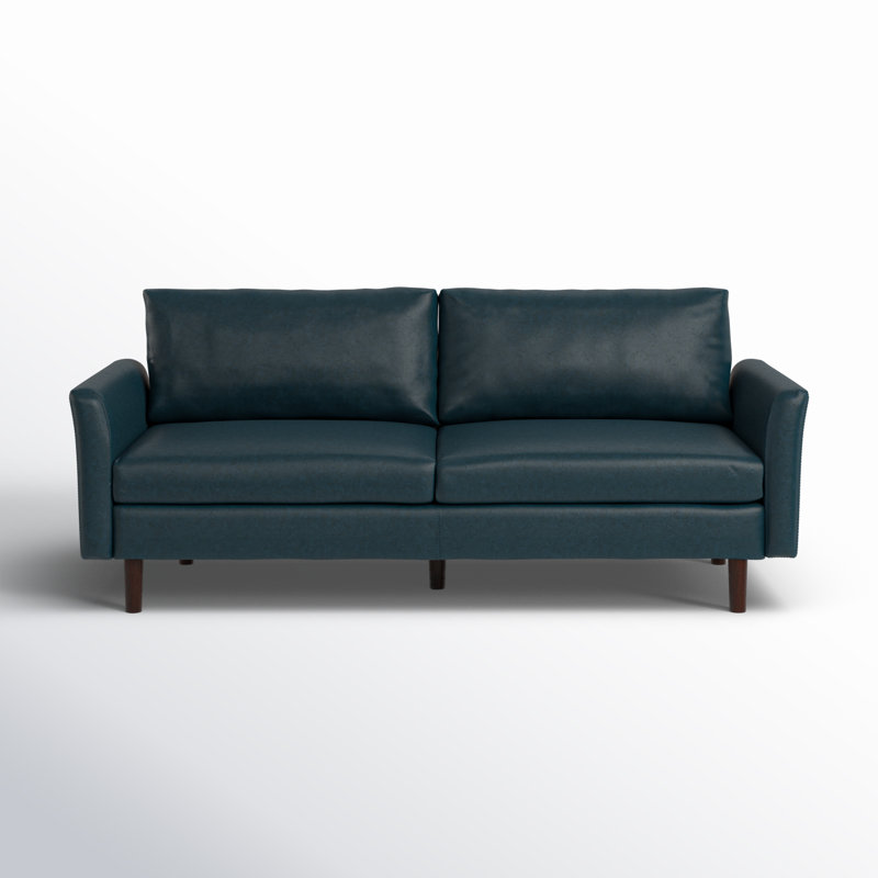 Bobur 80.3'' Faux Leather Sofa, Teal