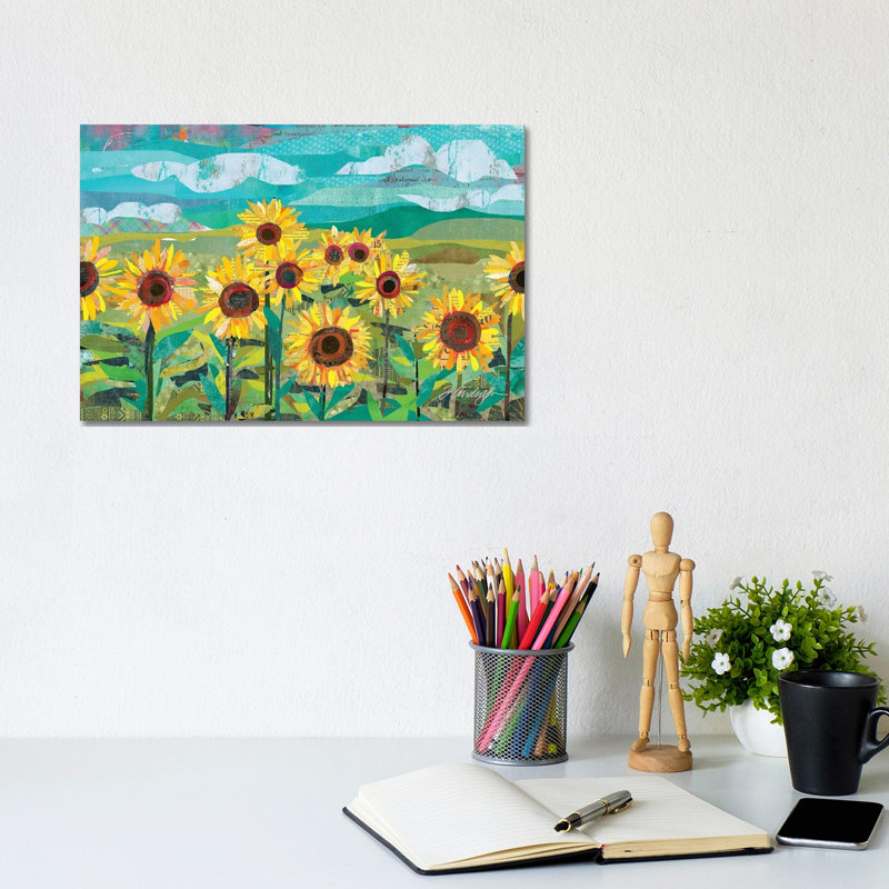 Sunflowers At Dusk by Traci Anderson - Wrapped Canvas Print, 20.32 cm H x 30.48 cm W