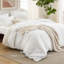 Ensemble de housse de couette avec drap-housse et literie douce en lin brossé double, sans édredon-110180435