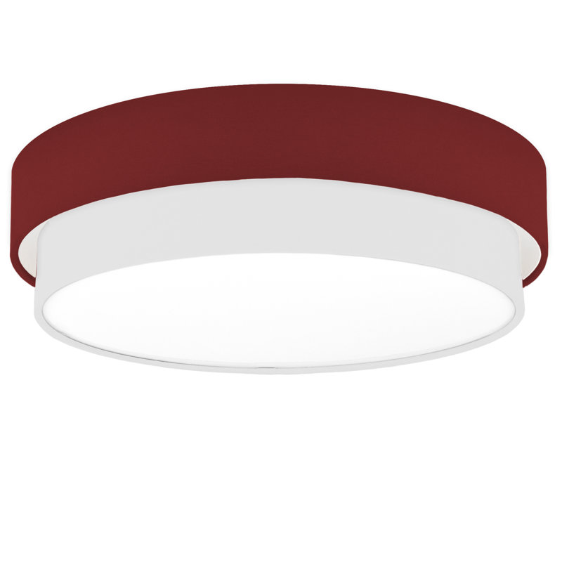 Avory Flush Mount, Dark Red / White