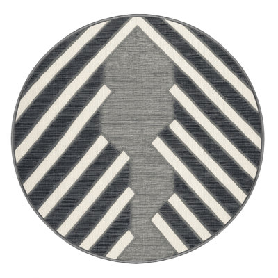 Washable Pearl Gray White Striped Area Rug