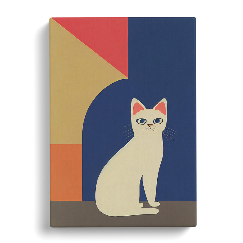 Clever Cat Abstract - Wrapped Canvas, 76cm H x 50cm W