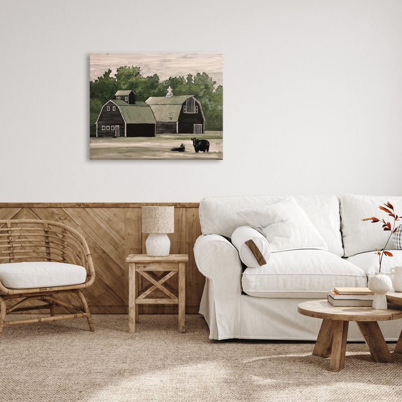 Art mural sur toile Stable Barn Country, H 30 po x l 40 po x P 1,5 po, Toile tendue