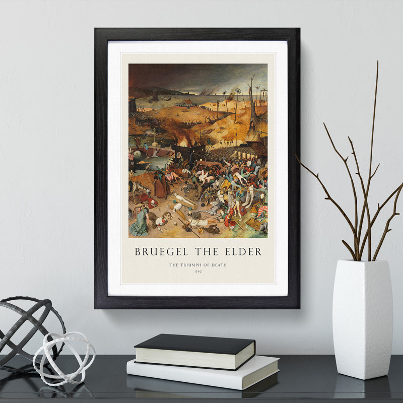 The Triumph of Death by Pieter Bruegel the Elder - Picture Frame Painting, Black Framed, 48cm H x 36cm W x 2cm D