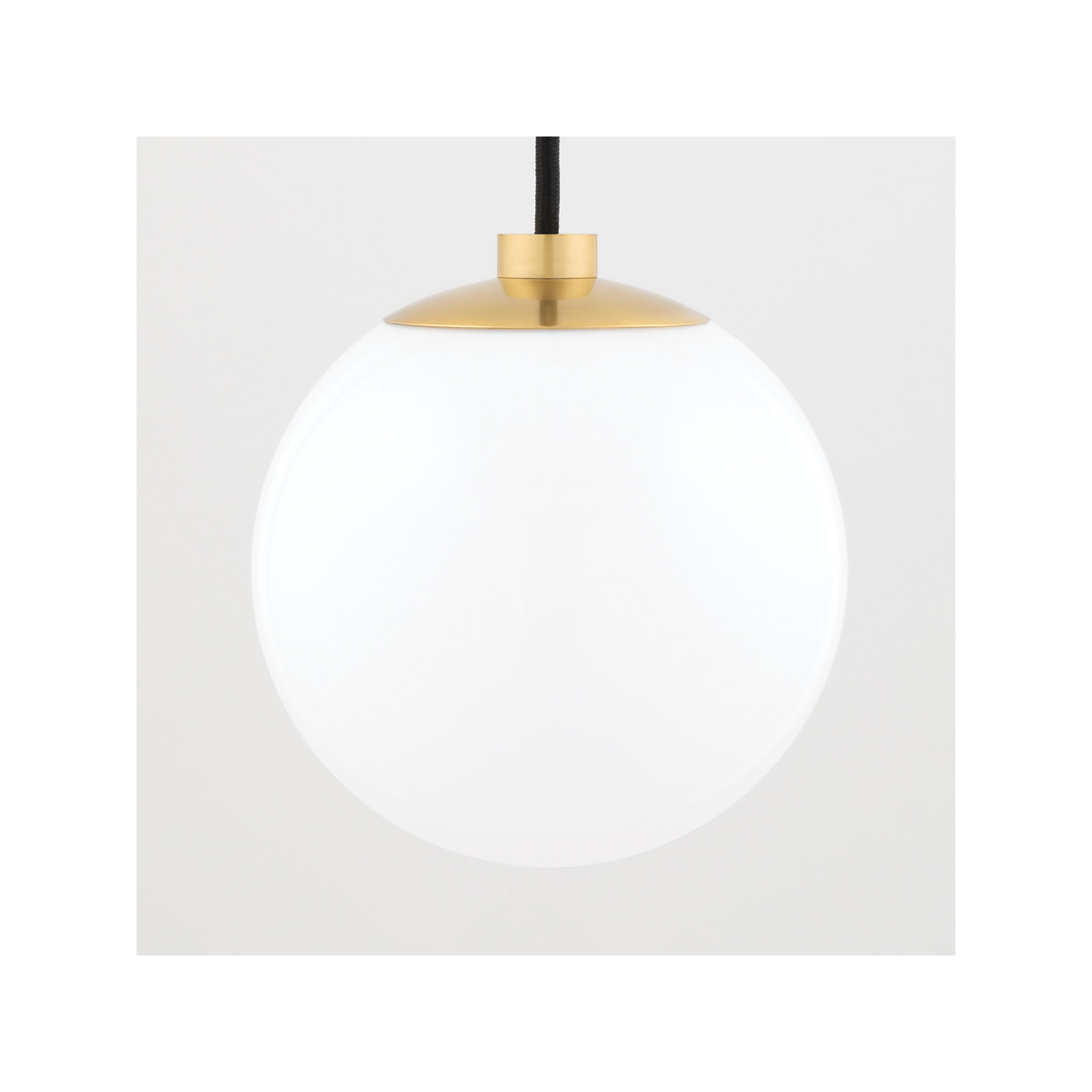 Luna Single Light Glass Steel Pendant, Aged Brass