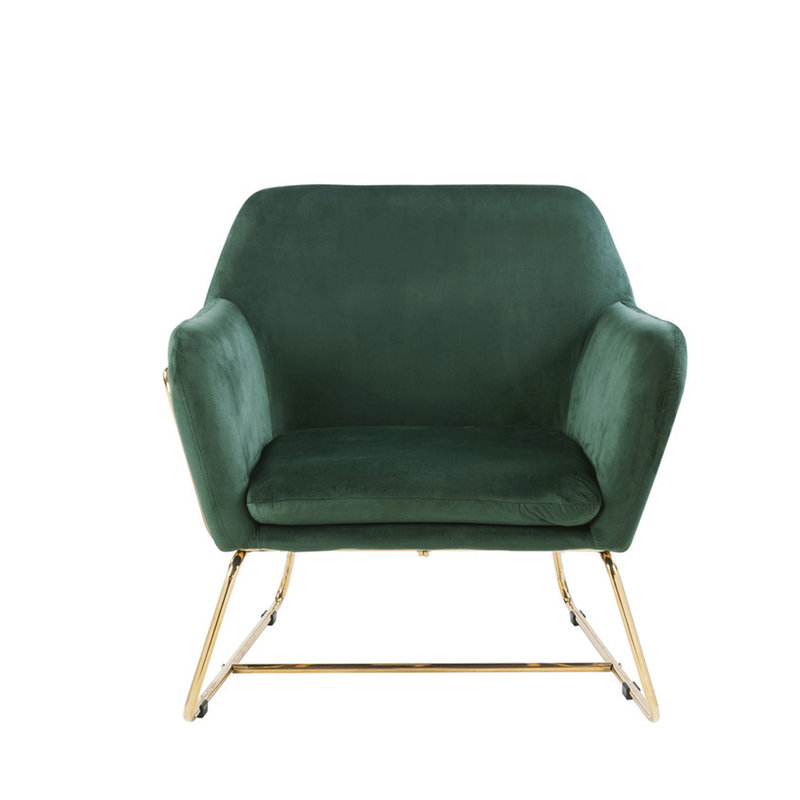 Fauteuil d'appoint en velours 29,5 po, largeur de l'ensemble de 30 po, largeur de la base en métal de 23 po, assise
