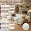Ensemble de canapé modulaire en L CloudComfort - Canapé modulaire réversible en chenille avec coussins double couche, canapé d'angle de 113 po pour espaces de vie principaux-1371338995