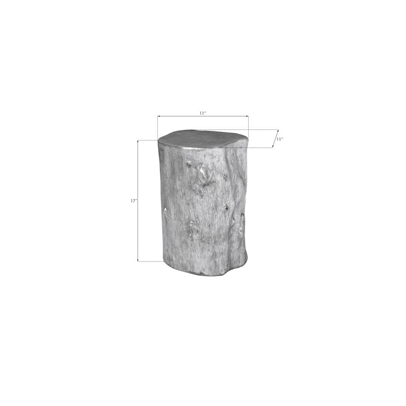 Cast Naturals Resin Accent Stool, Silver