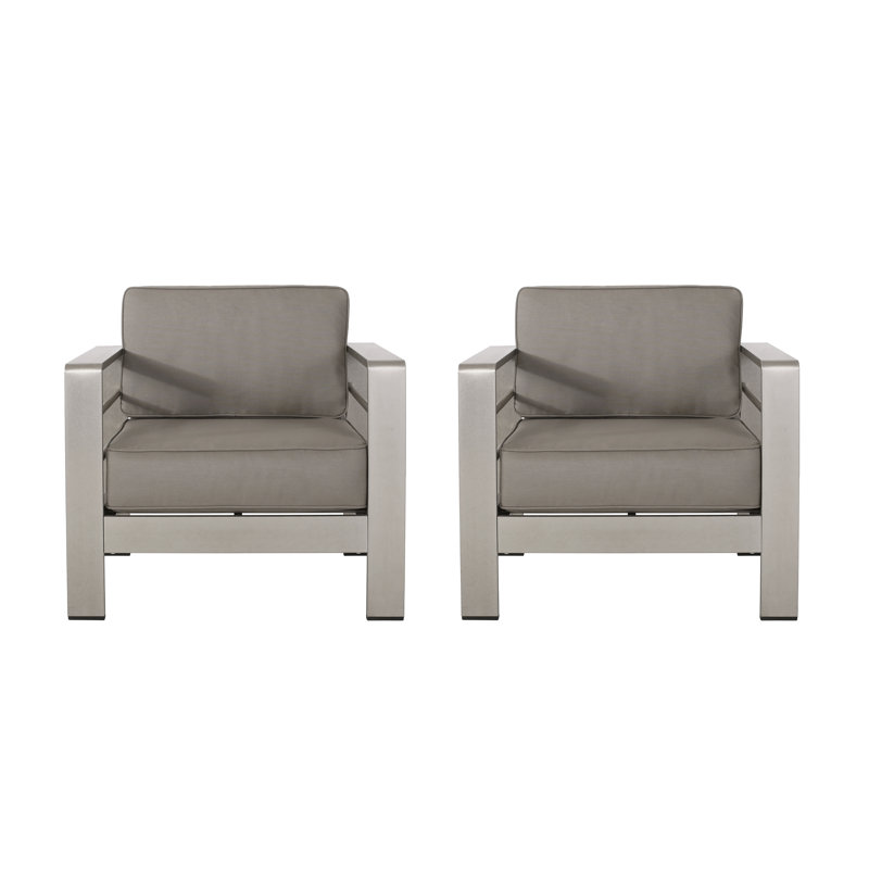 Chaise de patio avec coussins Ace, Toile taupe
