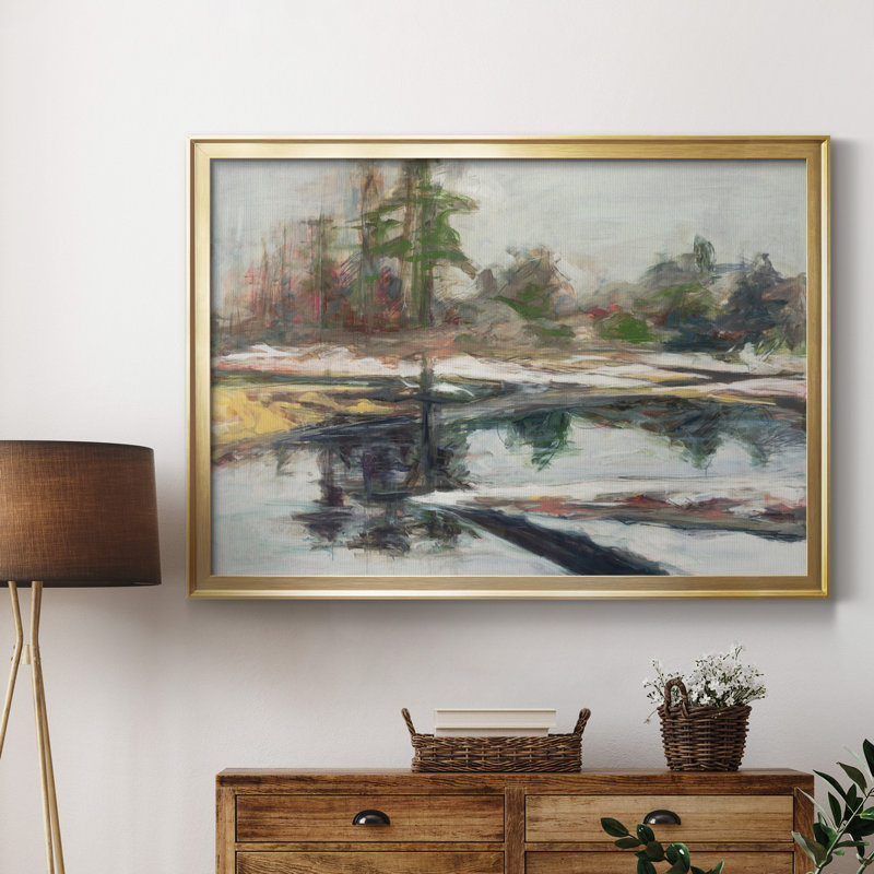 «Quiet Reflection», reproduction sur toile encadrée, Or, H 30,5 po x l 42,5 po x P 1,5 po