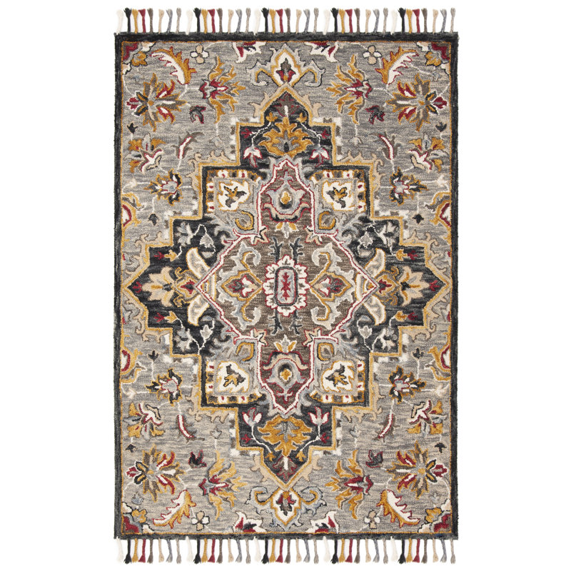 Vahakn Hand Tufted Wool Oriental Rug, Rectangle 6' x 9'