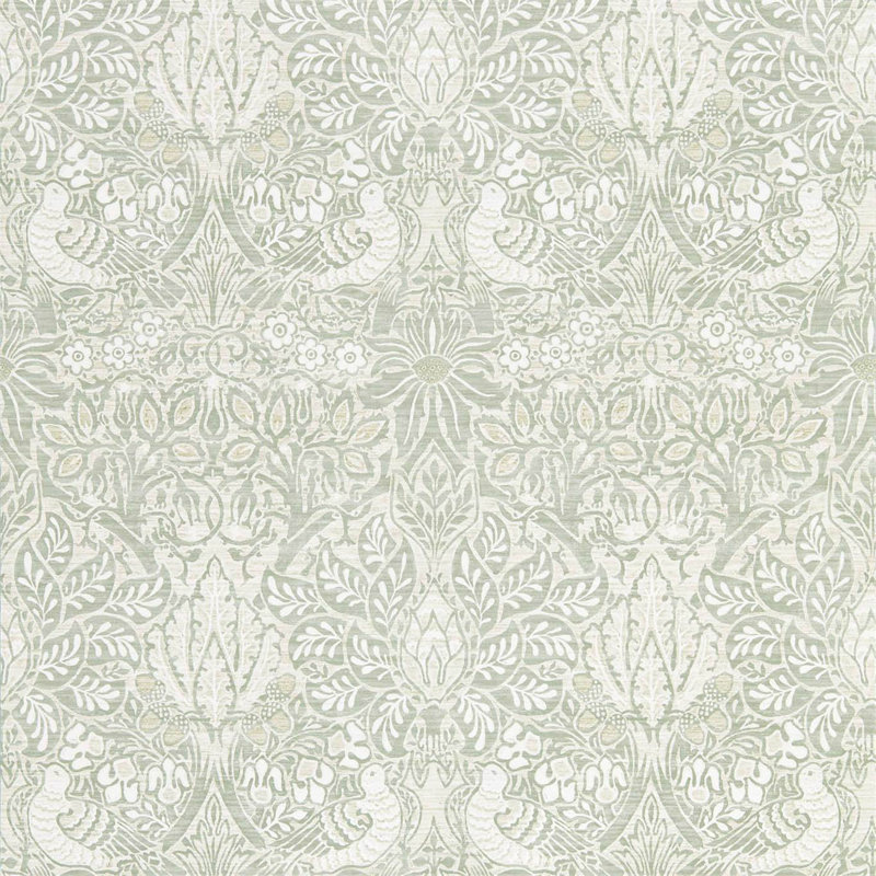 Pure Dove & Rose Wallpaper, Gray Blue
