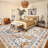 Medallion Foldable Washable Area Rug – Yellow/Blue-2144714914