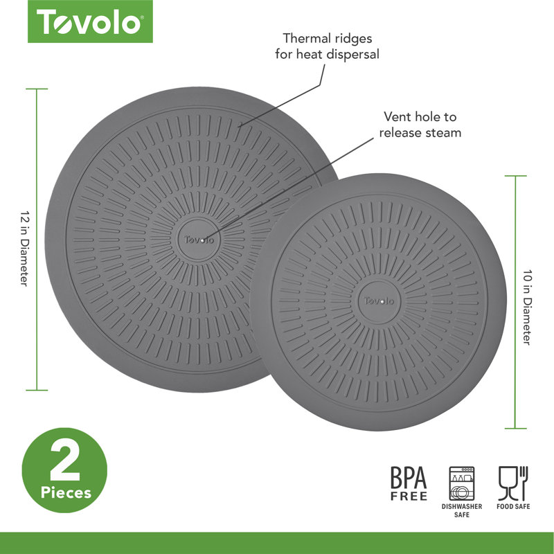 Ensemble de 2 tapis à micro-ondes gris anthracite 10 po + 12 po