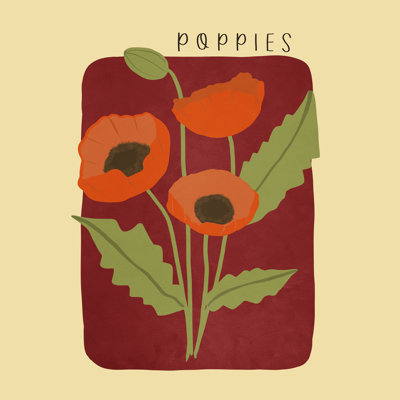 «Poppies 02» par Viviana Gonzalez - reproduction d'art sur toile tendue
