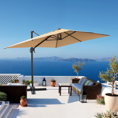 9' X 11' Outdoor Cantilver Umbrella, Weighted Base Not Included