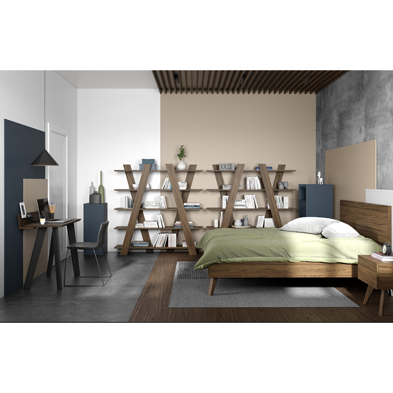 Emma Platform Bed, Brown, Queen