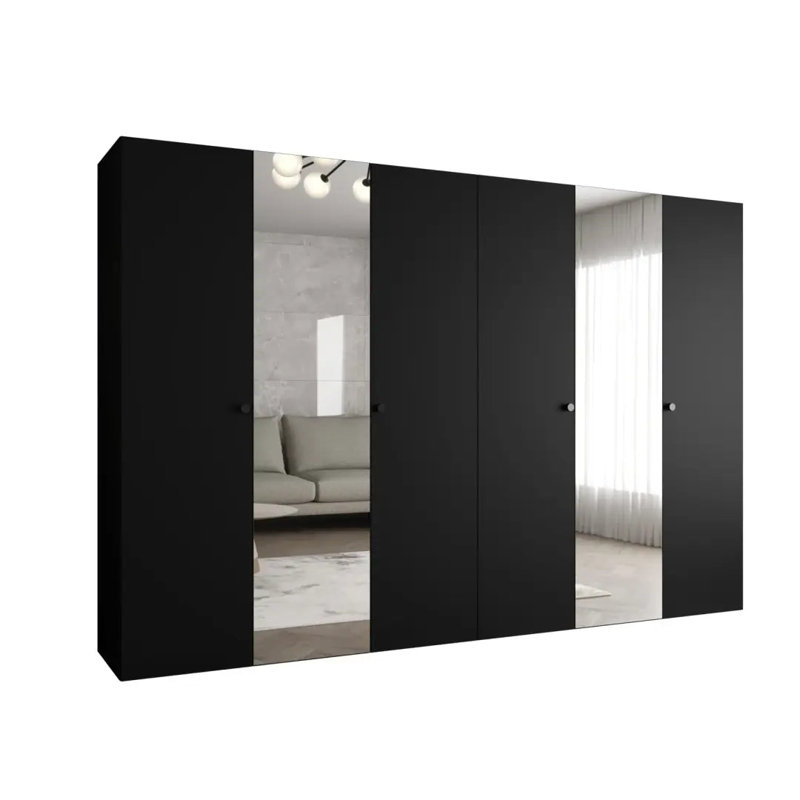 Manufactured Wood Wardrobe, Black