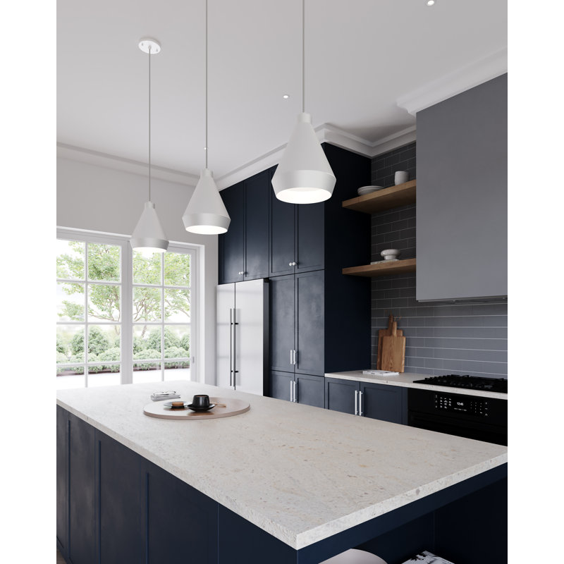 Koma 1-Light LED Single Cone Pendant, Satin White, GU24/Twist and Lock