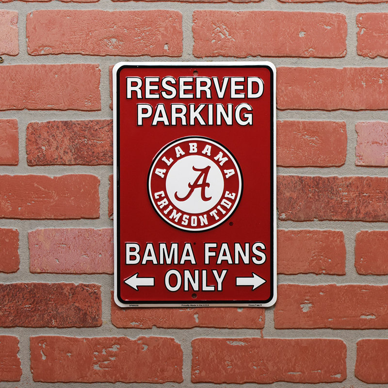 Crimson Parking Only Roll Tide Metal Sign Game Room Man Cave Garage Wall Decor