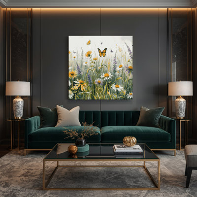 «Farm Summer Butterflies», art mural sur toile blanche