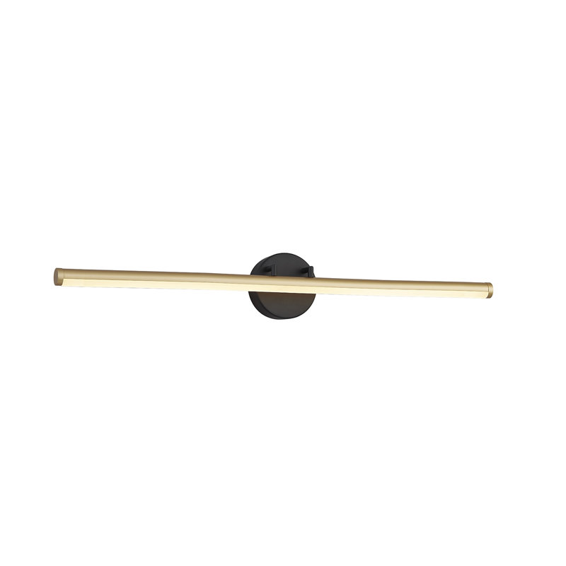 Barre d'éclairage à DEL Brinnly, Noir mat / accents laiton, L 32 po