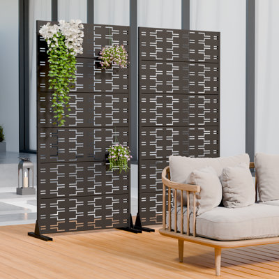 Trail 72 x 35.5 Inch Metal Outdoor Privacy Screens