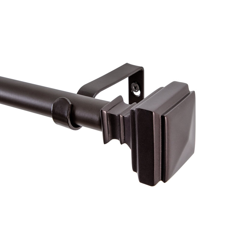 Tringle à rideaux simple réglable en métal l 0,63 po, H 1,85 po x l 48 po x P 1,85 po, Bronze frotté à l'huile