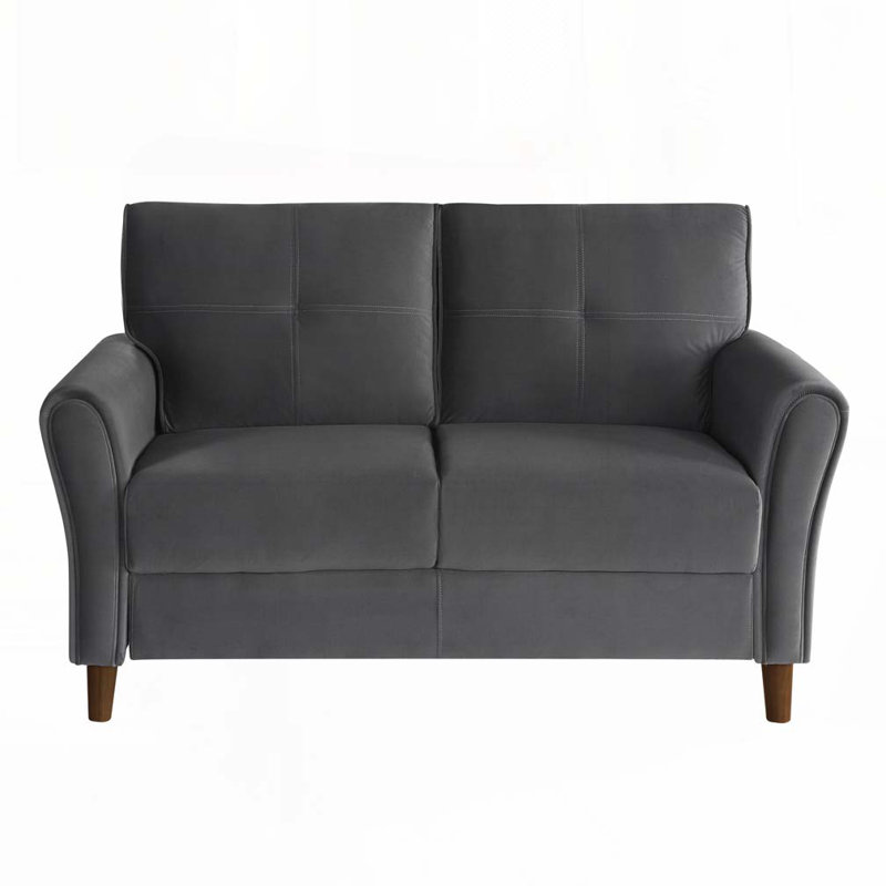 Causeuse en tissu d'ameublement en velours, Gris