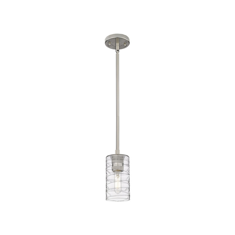 Luminaire suspendu Crown Point Light, Tourbillon déco, H 8,38 po x l 4,5 po x P 4,5 po, Nickel satiné