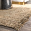 Solid Colour Jute / Sisal Hand Woven Area Rug-1823345325