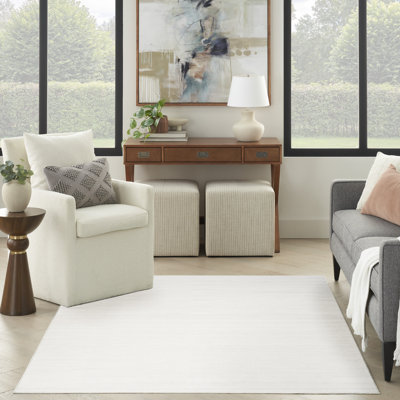 Ivanas Machine Washable Cotton Area Rug in Ivory
