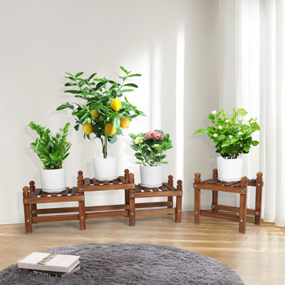 Wood Flower Stand Small Plant Stand Indoor Outdoor