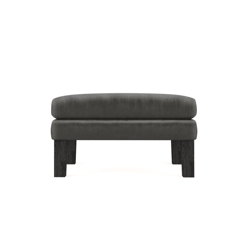 Repose-pieds Charlton, Naturel, Cuir rétro graphite