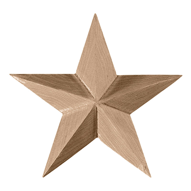 Galveston H W D Wood Rosette Applique, 3.5" H x 3.5" W x 0.625" D, Alder