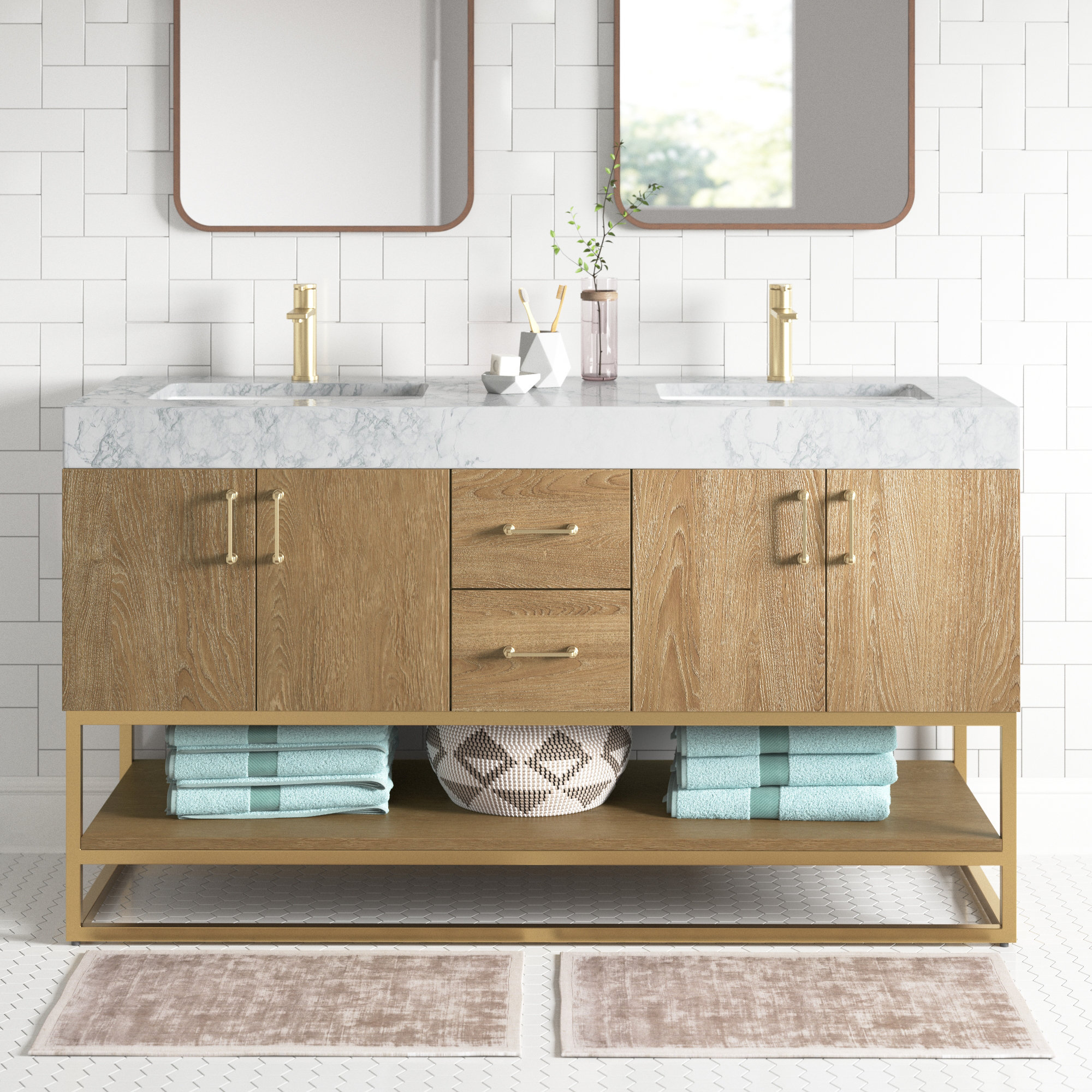 Vinnova Alistair 60" Double Bathroom Vanity Set & Reviews | Wayfair
