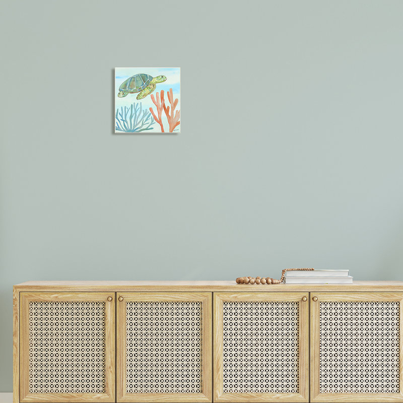 Gray Wood Sea Turtle Coastal Wall Plaque, 12 x 12 Inches