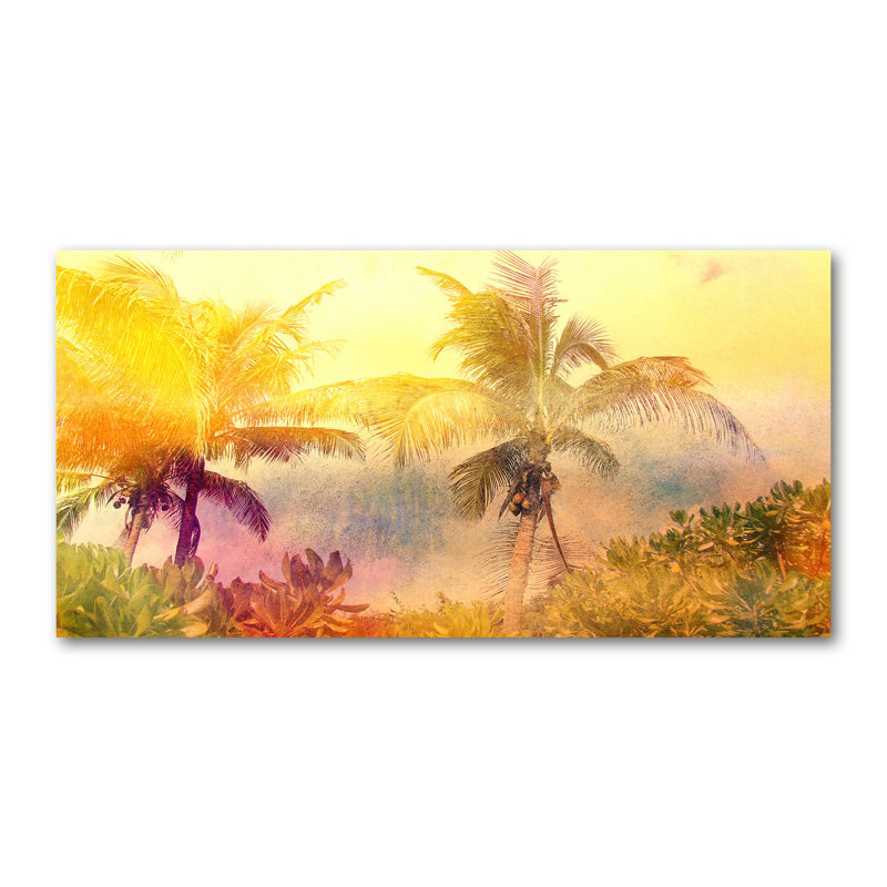 Colourful Palm Trees - Wrapped Canvas Print